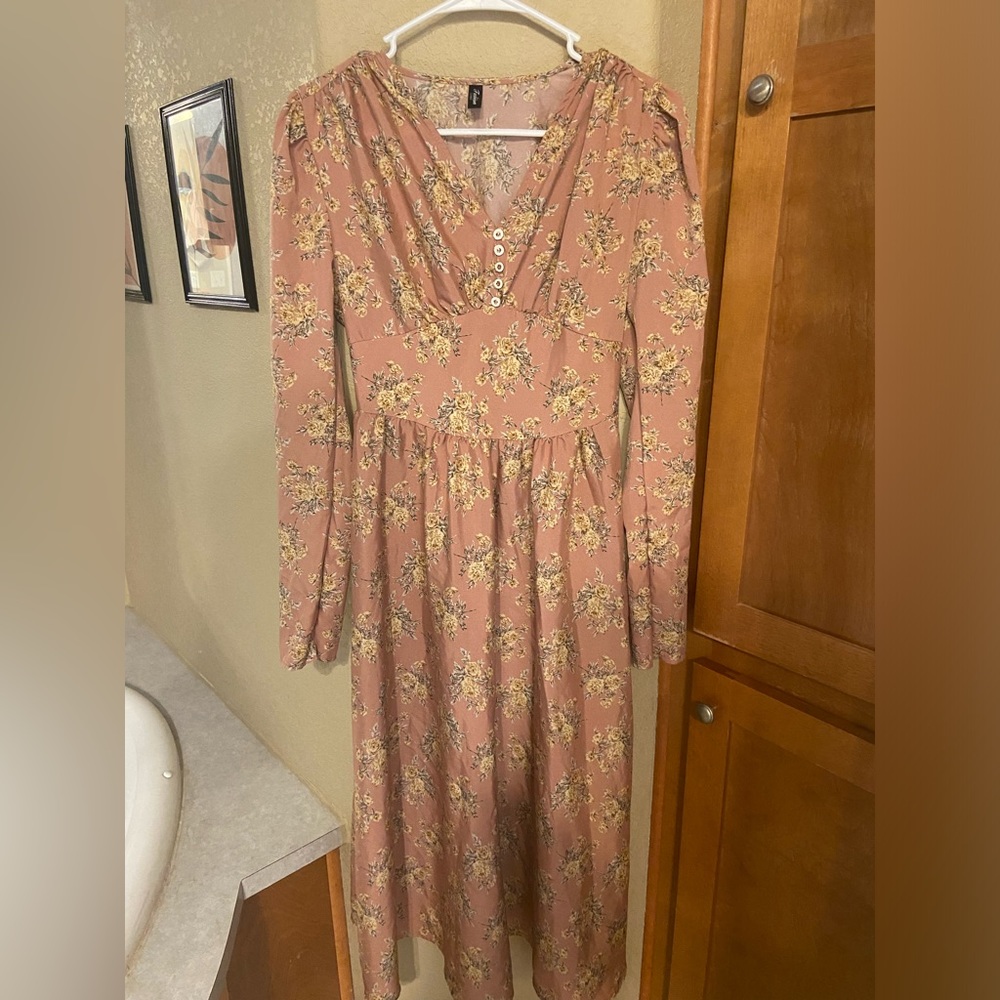 Fashion Classic long sleeve midi dress
